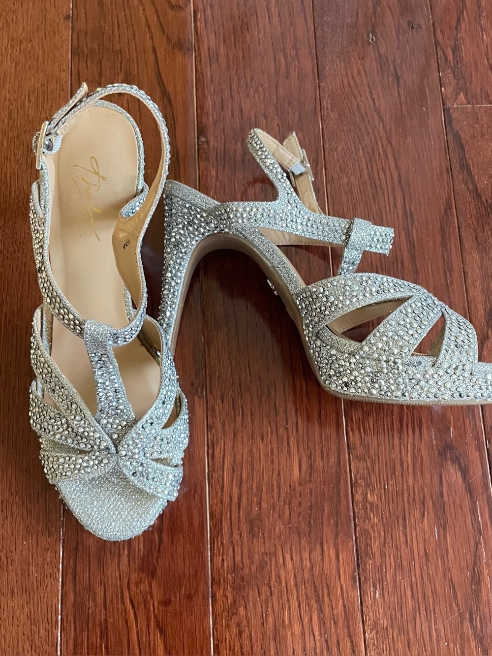 Silver sparkly heels